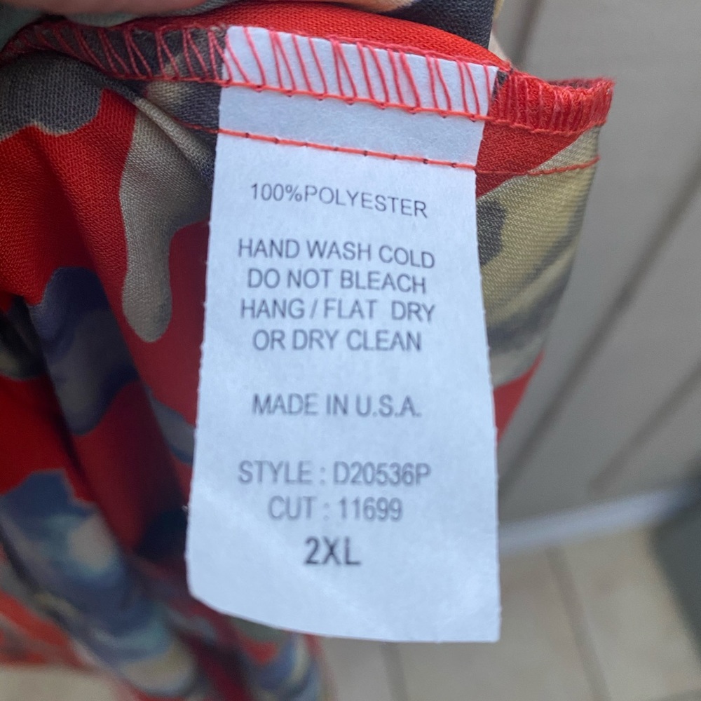 NWOT Orange Floral Oddy Shift Dress, 2X - Picture 6 of 6